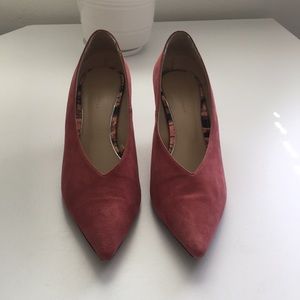 ZARA Leather pink suede heels